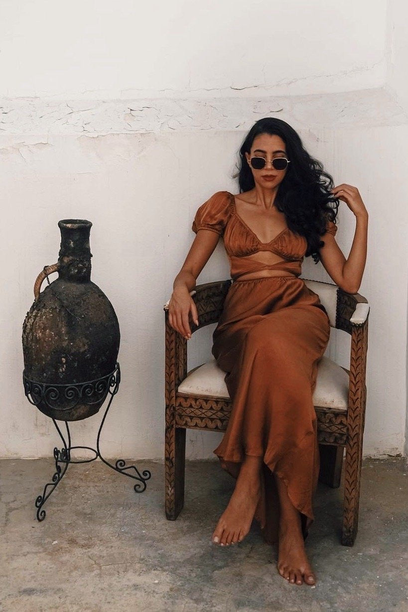 Au Revoir Bias Cut Out Maxi